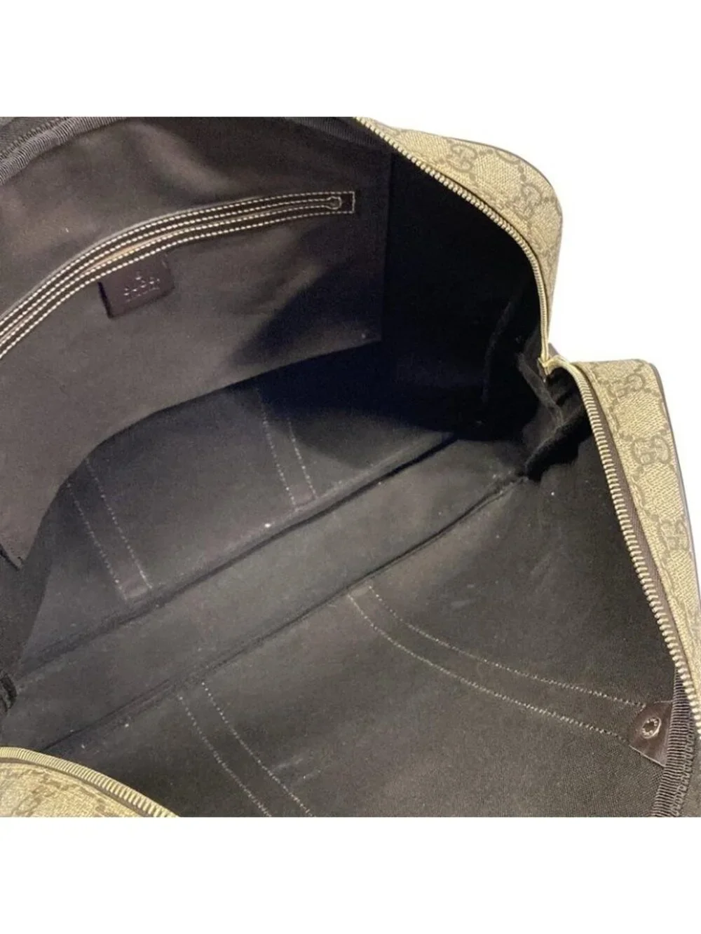 Gucci Business Bag GG Plus Supreme Beige Ebony Dark Brown Leather - Picture 7 of 15